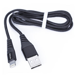 Cable Q TOUCH USB a Lightning Nylon Trenzado iPhone 1m Negro QT-006