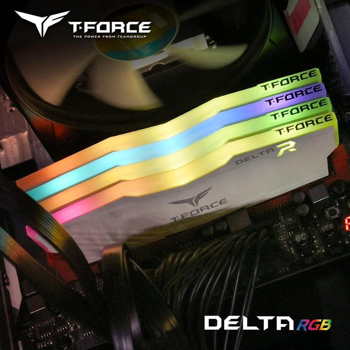 Memoria RAM DDR4 32GB 3200MHz TEAMGROUP T-FORCE DELTA RGB 1x32GB Blanco TF4D432G3200HC16C01