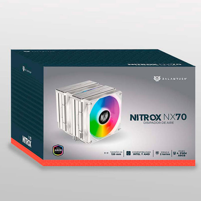 Disipador CPU Gamer BALAM RUSH NITROX NX70 120mm ARGB LGA 1700 AM5 600 ...