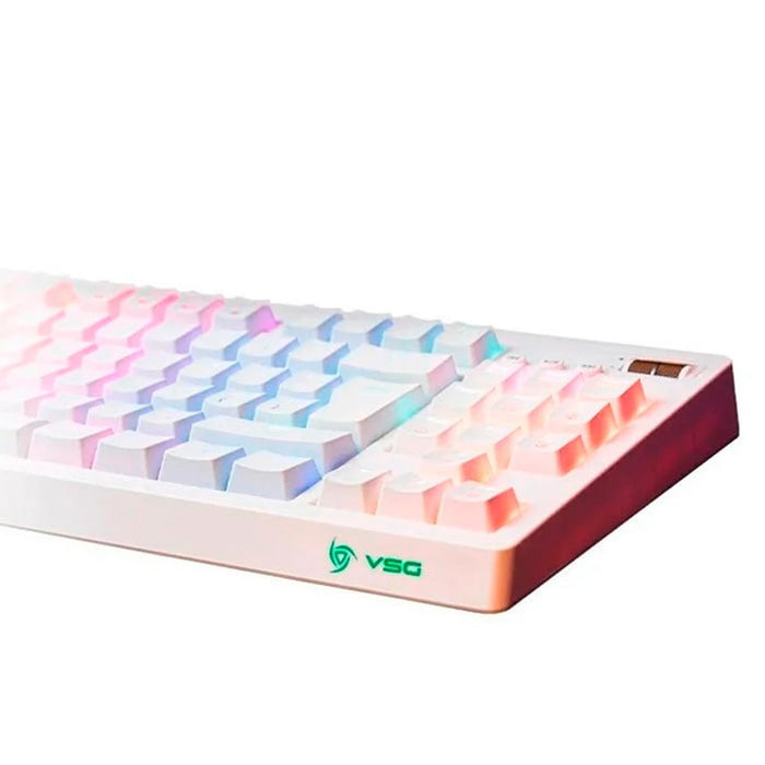 Teclado Gamer Mecanico VSG Quasar Switch Rojo RGB Blanco VG-K387-WHT-RED