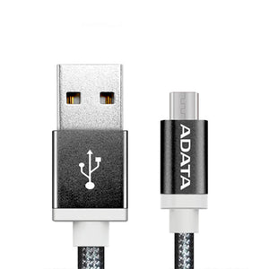 Cable Micro USB ADATA 100cm Tejido Reversible Negro AMUCAL-100CMK-CBK