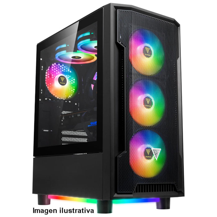 Gabinete Gamer GAMDIAS ATHENA M6 LITE ATX 4 Fan Cristal templado ARGB