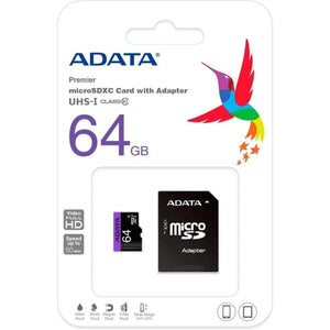 Memoria Micro SD 64GB ADATA Clase 10 Video Full HD AUSDX64GUICL10-RA1