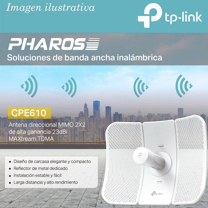 Access Point TP-LINK CPE610 5Ghz 23dBi PoE Exterior 20Km 300Mbps