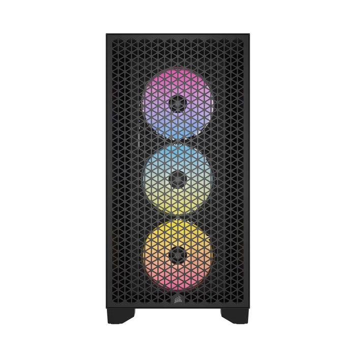 Gabinete Gamer CORSAIR 3000D AIRFLOW RGB ATX 3 Fan Cristal Templado Negro CC-9011255-WW