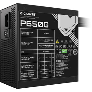 Fuente de Poder PC 650W Gamer GIGABYTE P650G 80 Plus Gold GP-P650G
