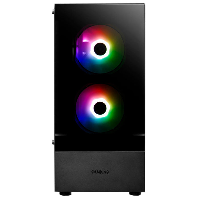 Gabinete Gamer GAMDIAS TALOS E3 ATX 3 Fan Cristal templado