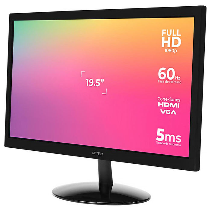 Monitor 19.5 ACTECK CAPTIVE BRITE SP195 5ms 60Hz HD TN LED VGA HDMI AC-933865RF Reacondicionado