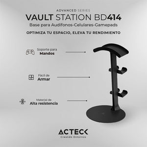 Base Soporte universal para Gadgets 3 en 1 ACTECK VAULT STATION BD414 Ajuste 4 Puntos AC-936590