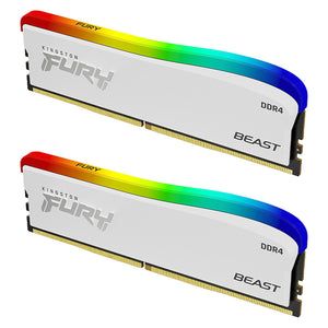 Memoria RAM DDR4 32GB 3200MHz KINGSTON FURY BEAST RGB 2x16GB Blanco KF432C16BWAK2/32