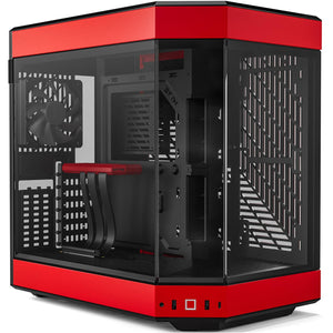 Gabinete Gamer HYTE Y60 E-ATX Media Torre 3 FAN Cristal Templado USB-C Rojo CS-HYTE-Y60-BR