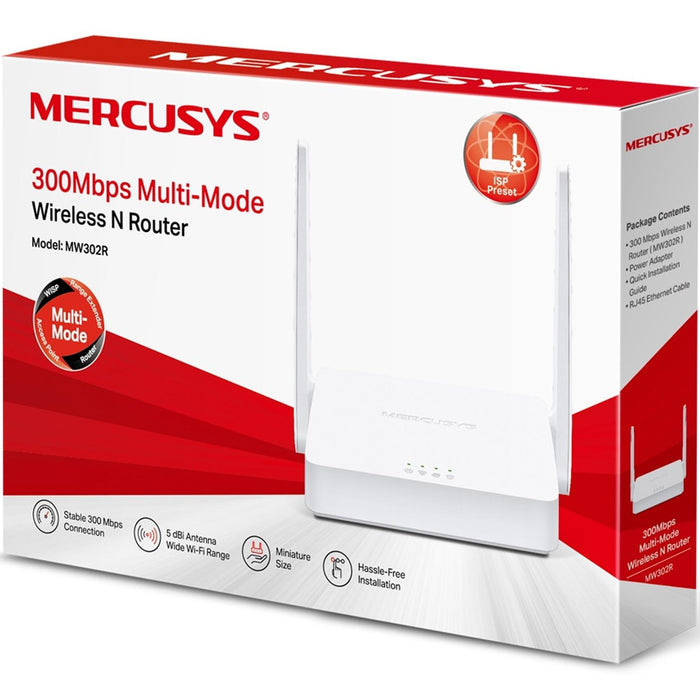 Router Inalambrico MERCUSYS MW302R Multimodo 300Mbps 5dBi