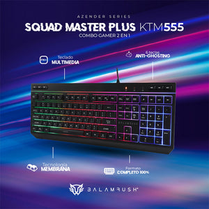 Kit Teclado y Mouse Gamer BALAM RUSH SQUAD MASTER PLUS KTM555 Alambrico USB RGB Negro BR-936286