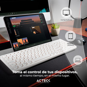 Kit Teclado y Mouse Inalambrico ACTECK 2.4GHz 1600DPI Blanco