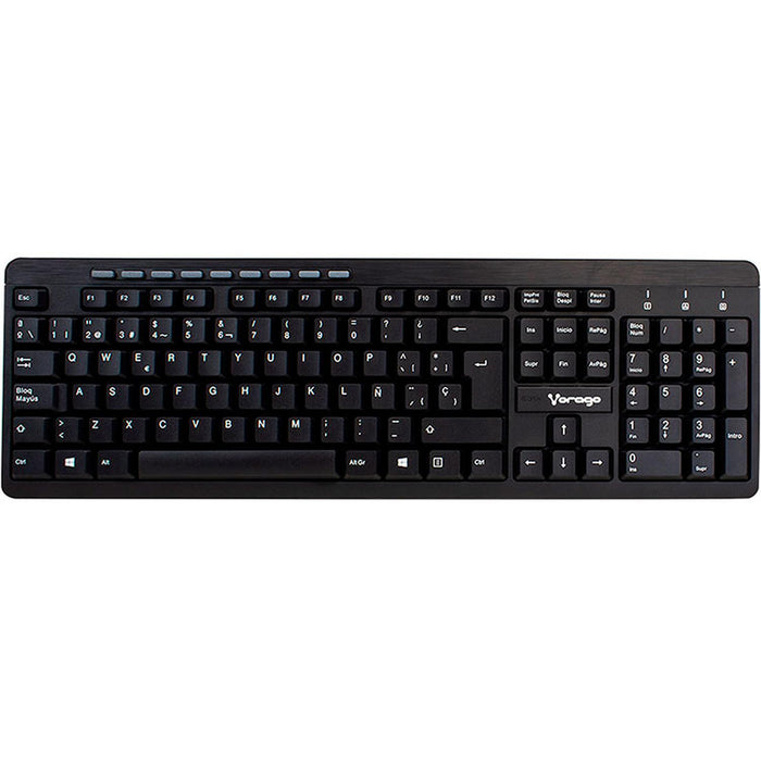 Kit Teclado y Mouse Inalambrico VORAGO KM-304 Multimedia USB Negro