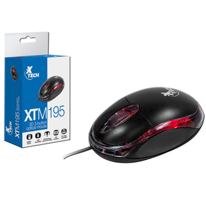 Mouse XTECH 1000DPI 3 Botones Optico USB XTM-195