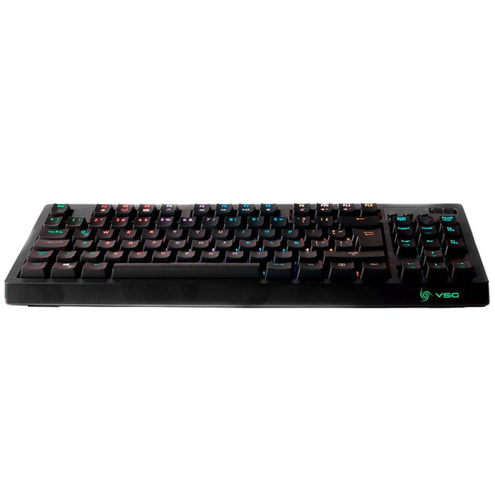 Teclado Gamer Mecanico VSG Quasar Switch Azul RGB Negro VG-K387-BLK-BLU