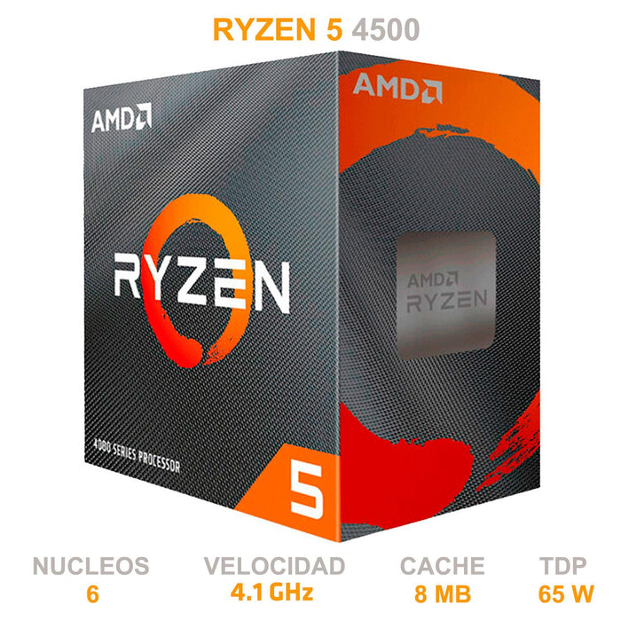 Procesador AMD RYZEN 5 4500 4.1 GHz 6 Core AM4 100-100000644BOX