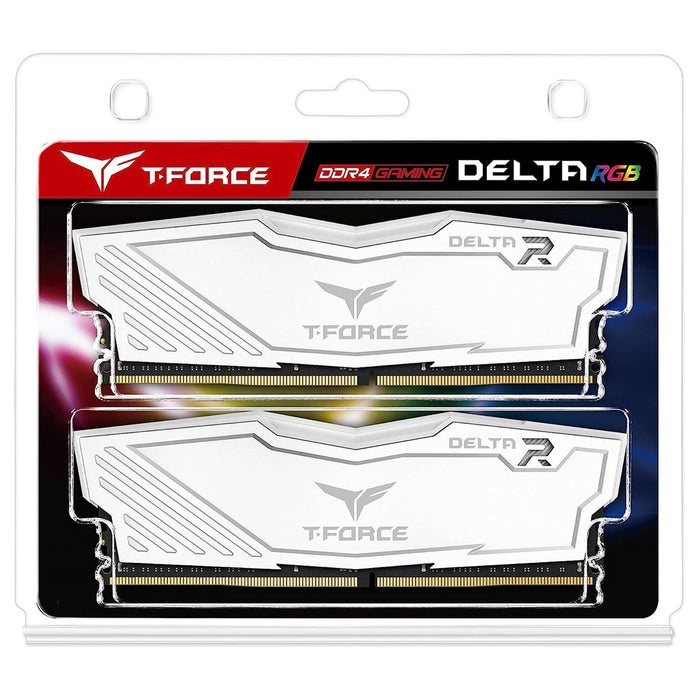 Memoria RAM DDR4 32GB 3200MHz TEAMGROUP T-FORCE DELTA RGB 2x16GB Blanco TF4D432G3200HC16FDC01