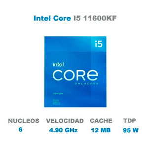 Procesador INTEL Core I5 11600KF 4.9 GHz 6 Core 1200 BX8070811600KF