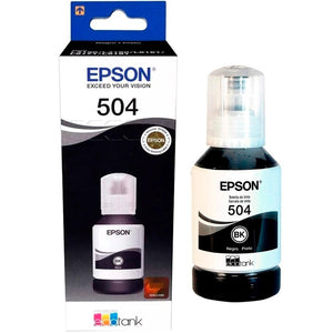Botella Tinta EPSON T504 L4150 L4160 L6161 L6171 L6191 Negro 127ml T504120-AL