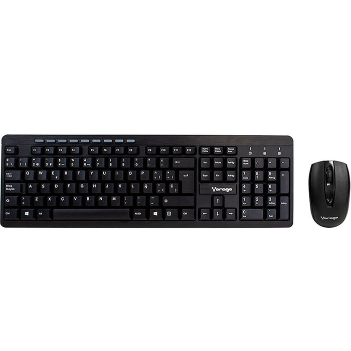 Kit Teclado y Mouse Inalambrico VORAGO KM-304 Multimedia USB Negro