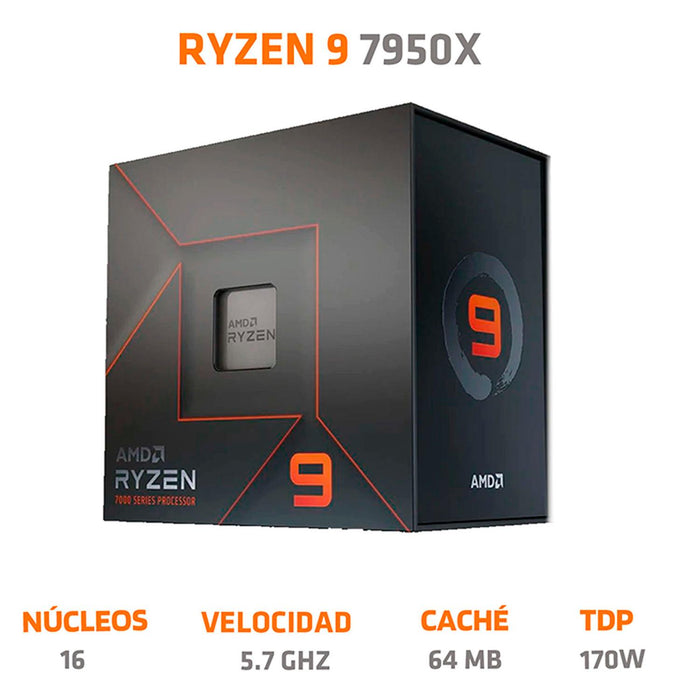 Procesador AMD RYZEN 9 7950x 5.7 GHZ 16 Core AM5 100-100000514WOF