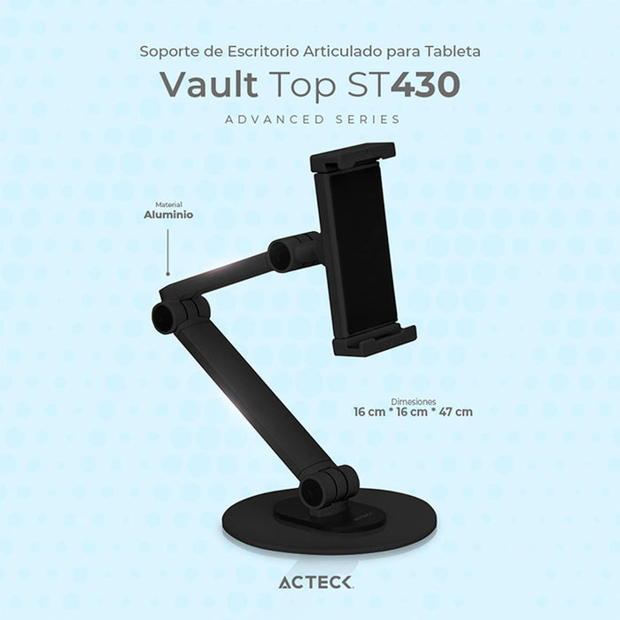 Soporte de Escritorio ACTECK VAULT TOP ST430 Para Tablet 13" Ajuste Multitriangulo AC-934565