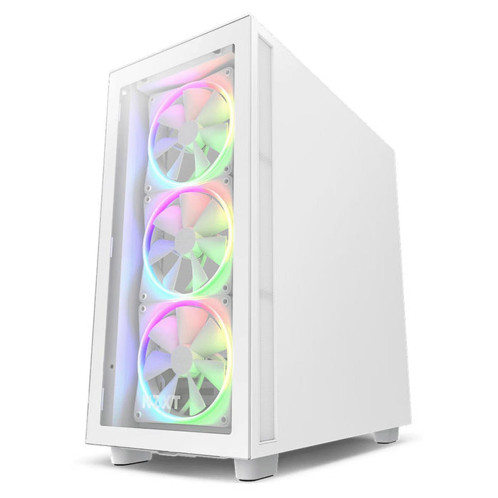 Gabinete Gamer NZXT H7 Elite ATX Media Torre 4 Fan Cristal Templado USB-C Blanco CM-H71EW-01