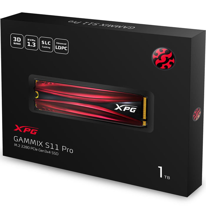 Unidad de Estado Solido SSD M.2 1TB XPG GAMMIX S11 Pro NVMe PCIe 3.0 3350/2800 MB/s AGAMMIXS11P-1TT-