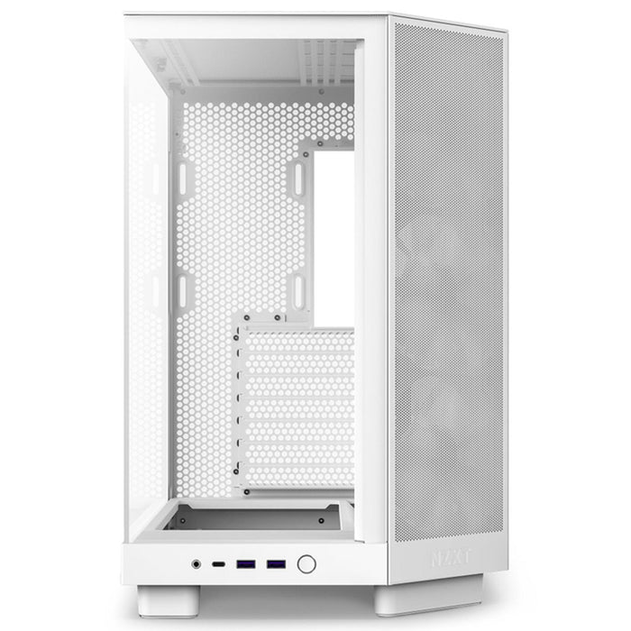 Gabinete Gamer NZXT H6 Flow RGB ATX 3 Fan Cristal Templado USB-C Blanco CC-H61FW-R1