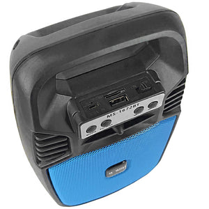 Bocina Bluetooth MS-1672BT Radio FM USB Azul OPEN BOX