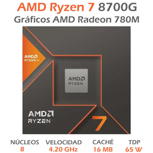 Procesador AMD RYZEN 7 8700G 4.2 GHz Octa Core AM5 100-100001236BOX