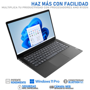 Laptop LENOVO V14 G4 AMD Ryzen 5 5500U 8GB RAM 256GB SSD 14" Windows 11 Pro Teclado en Ingles