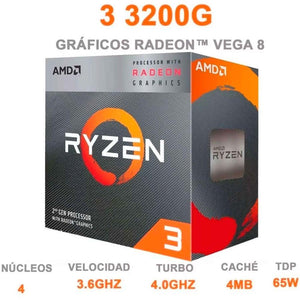 Procesador AMD RYZEN 3 3200G 3.6 Ghz 4 Core AM4 Radeon Vega 8