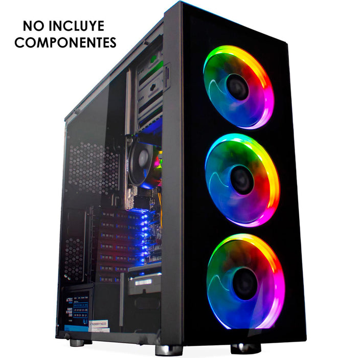 Gabinete Gamer BALAM RUSH DRAGONFLY ATX 4 Fan Cristal Templado RGB
