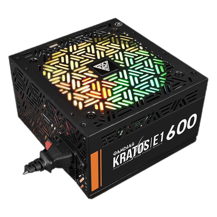 Fuente de Poder PC 600W GAMDIAS KRATOS E1-600 RGB ATX No Modular