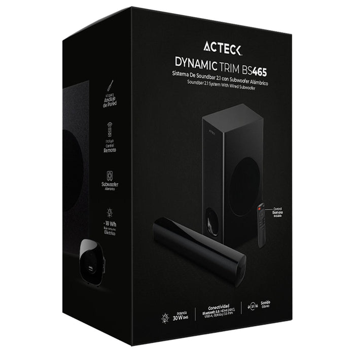 Barra de Sonido ACTECK DYNAMIC TRIM BS465 Subwoofer Alámbrico 60w Negro AC-935234