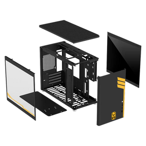 Gabinete Gamer XTREME PC GAMING TUF Edition Micro Torre Micro ATX USB-C Cristal Templado Negro