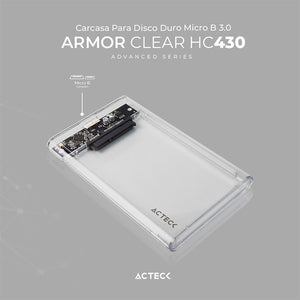Case Enclosure ACTECK ARMOR CLEAR HC430 5 Gbps SATA 2.5 USB Blanco