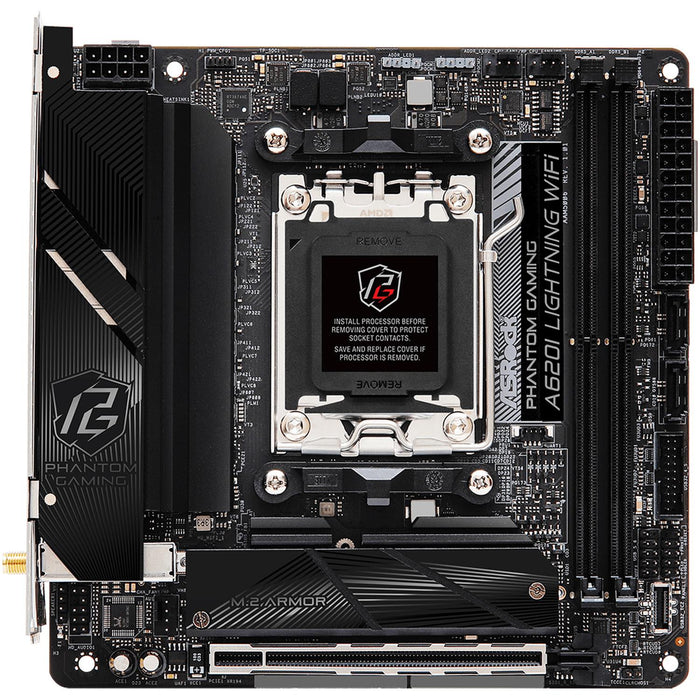 Tarjeta Madre ASROCK A620I LIGHTNING WIFI AM5 2x DDR5 2x M.2 PCIe 4.0 USB-C WIFI 6E BT 5.2 Mini ITX