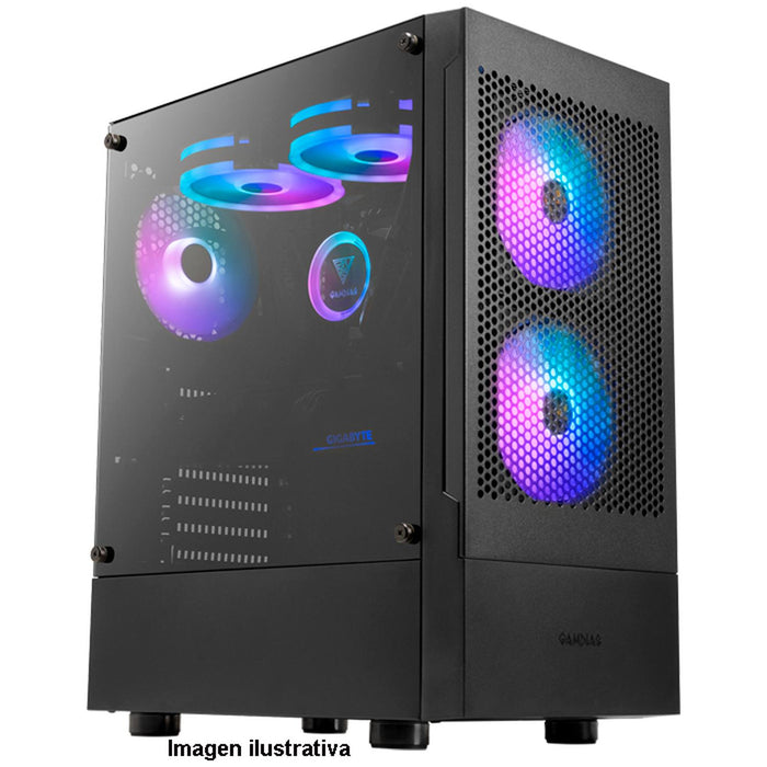 Gabinete Gamer GAMDIAS TALOS E3 MESH ATX 3 Fan Cristal templado