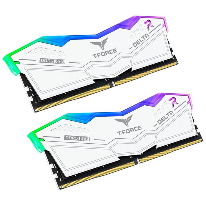 Memoria RAM DDR5 32GB 5600MT/s TEAMGROUP T-FORCE DELTA RGB 2x16GB Blanco FF4D532G5600HC36BDC01