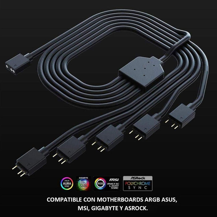 Cable Divisor Splitter COOLER MASTER ARGB 1 a 5 Vias 3 Pines MFX-AWHN-1NNN5-R1