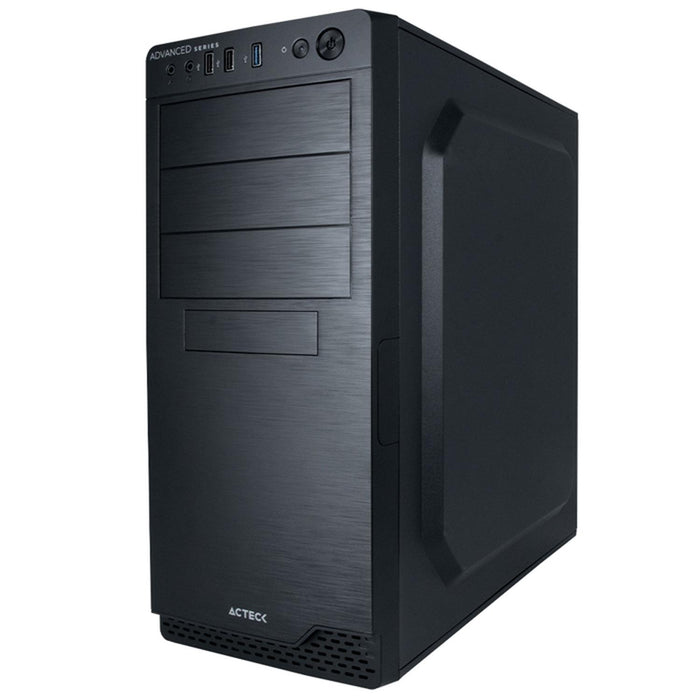 Gabinete ACTECK MILAN GM470 ATX Media Torre Fuente 500W Metal Negro AC-932585