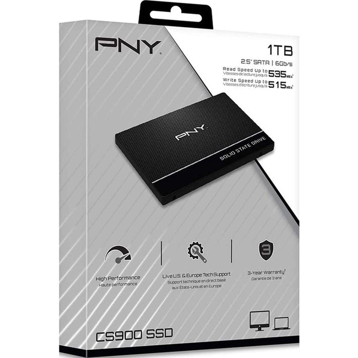 Unidad de Estado Solido SSD 2.5 1TB PNY CS900 SATA III 535/515 MB/s SSD7CS900-1TB-RB