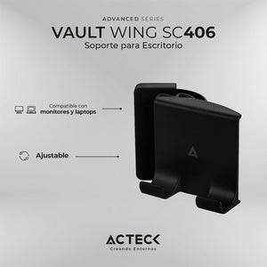 Soporte de Monitor para celular ACTECK VAULT WING SC406 Clip Sujetador Negro AC-936576