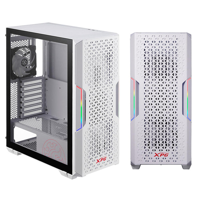 Gabinete Gamer XPG STARKER AIR ATX Media Torre 2 FAN Cristal Templado ARGB Blanco STARKERAIR-WHCWW