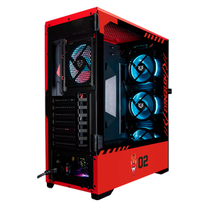 Gabinete Gamer XTREME PC GAMING Evangelion 02 Edition Torre Completa E-ATX 4 Fan Cristal Templado ARGB Rojo