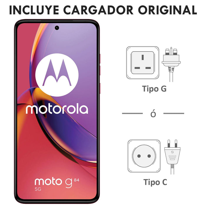 Celular MOTOROLA Moto G84 5G 12GB 256GB 6.5" FHD+ 120 Hz 50 MP Magenta + Audifonos Internacional